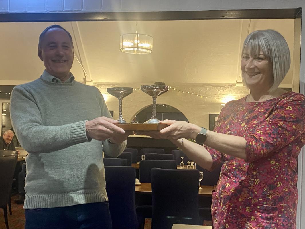 David Dixson presents the Companion Cup to Lions President Sue