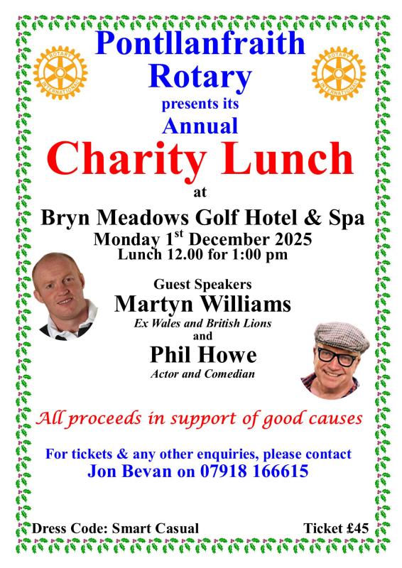 Pontllanfraith Rotary Annual Charity Lunch