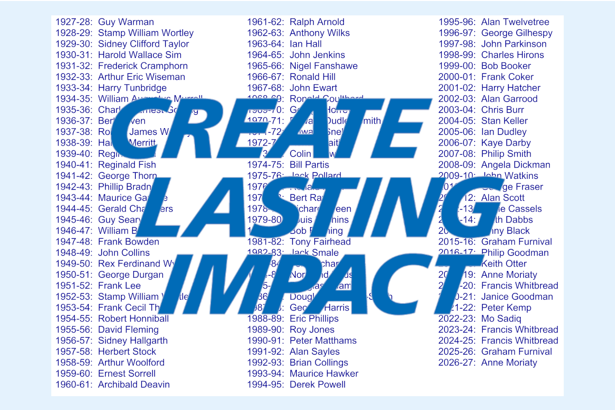 List of Presidents overlaid with Rotary's 2026-27 theme.