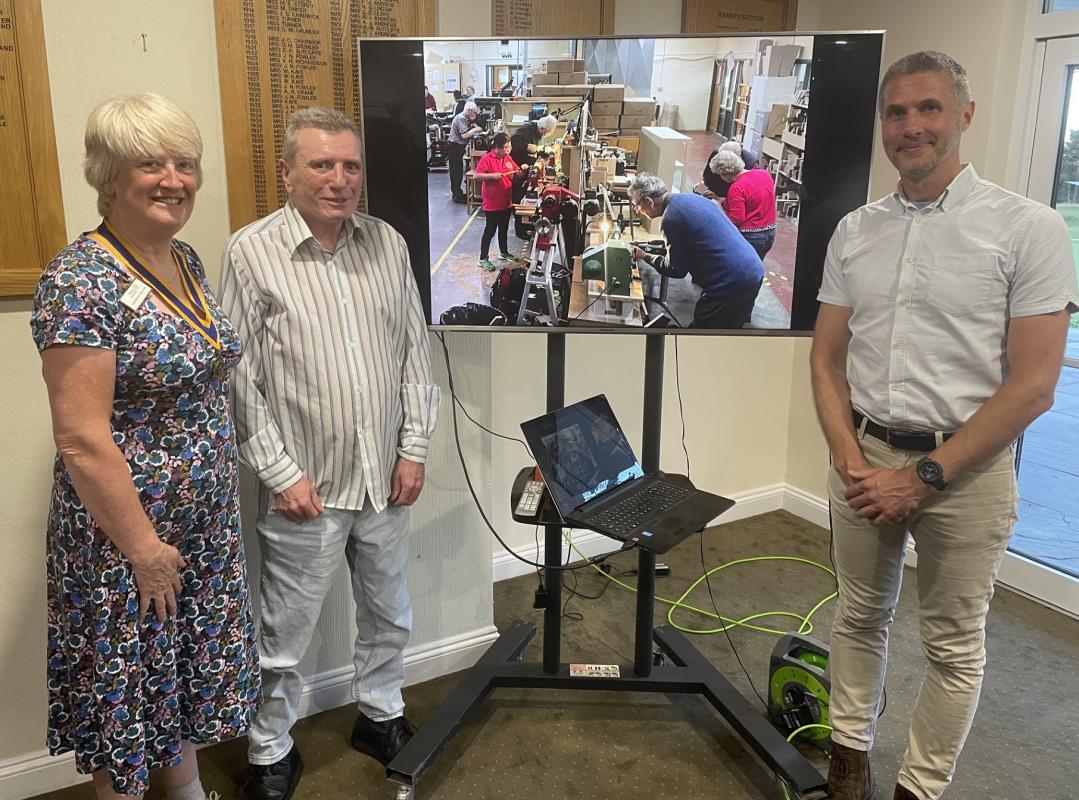 Knaresborough Rotary President Deborah Wilson with Ricky Simpson and Owen Jones.