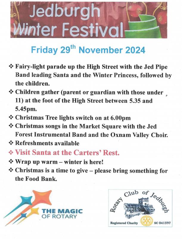 poster for the Winter Parade listing activities