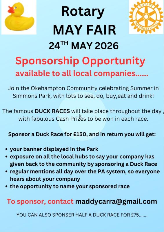 Promote your business - Sponsor a duck race!!