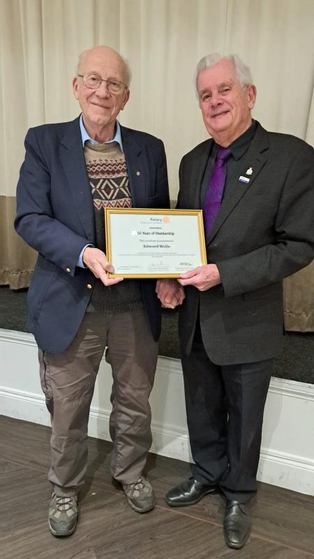 Presentation of 50 year certificate