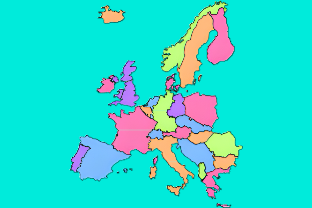 A map of Europe.