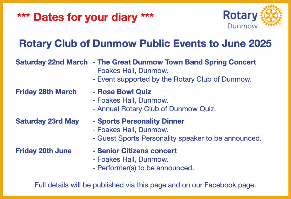 Key dates for your diary