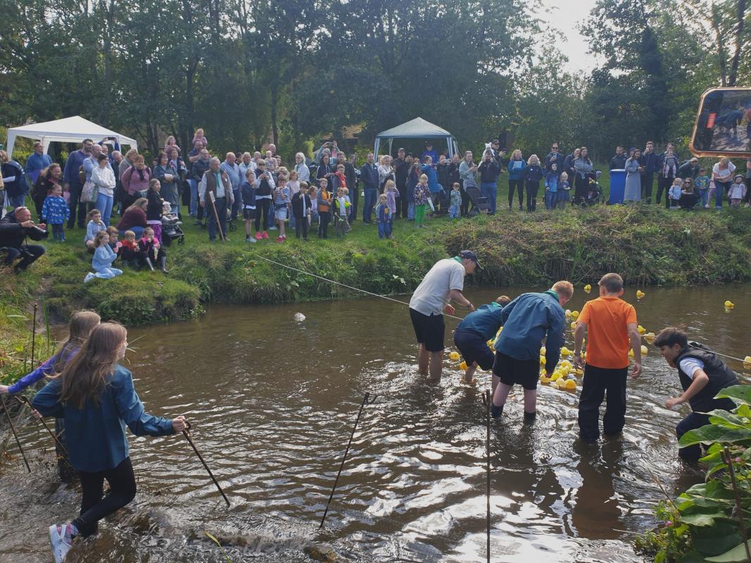 Duck Race 2025 Finish line