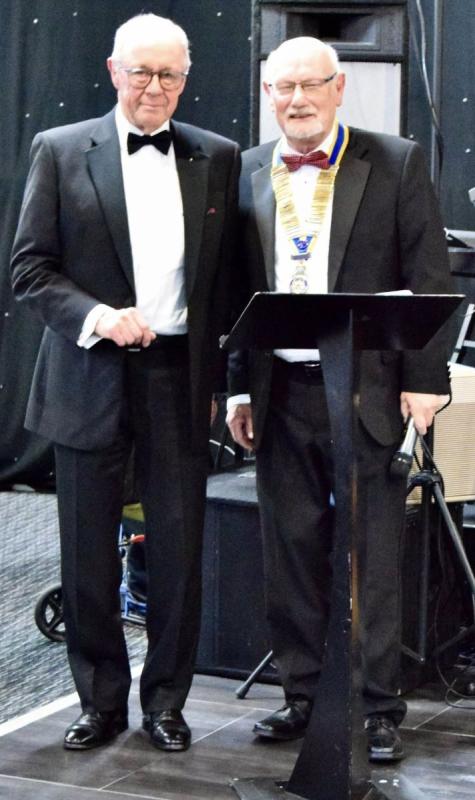 President Peter about to present Graham with his PHF