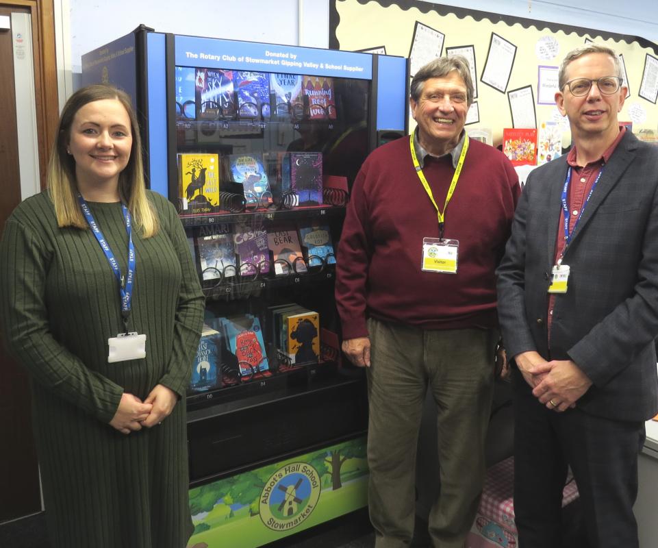 President Guy Wiltshear presents Book Vending Machine