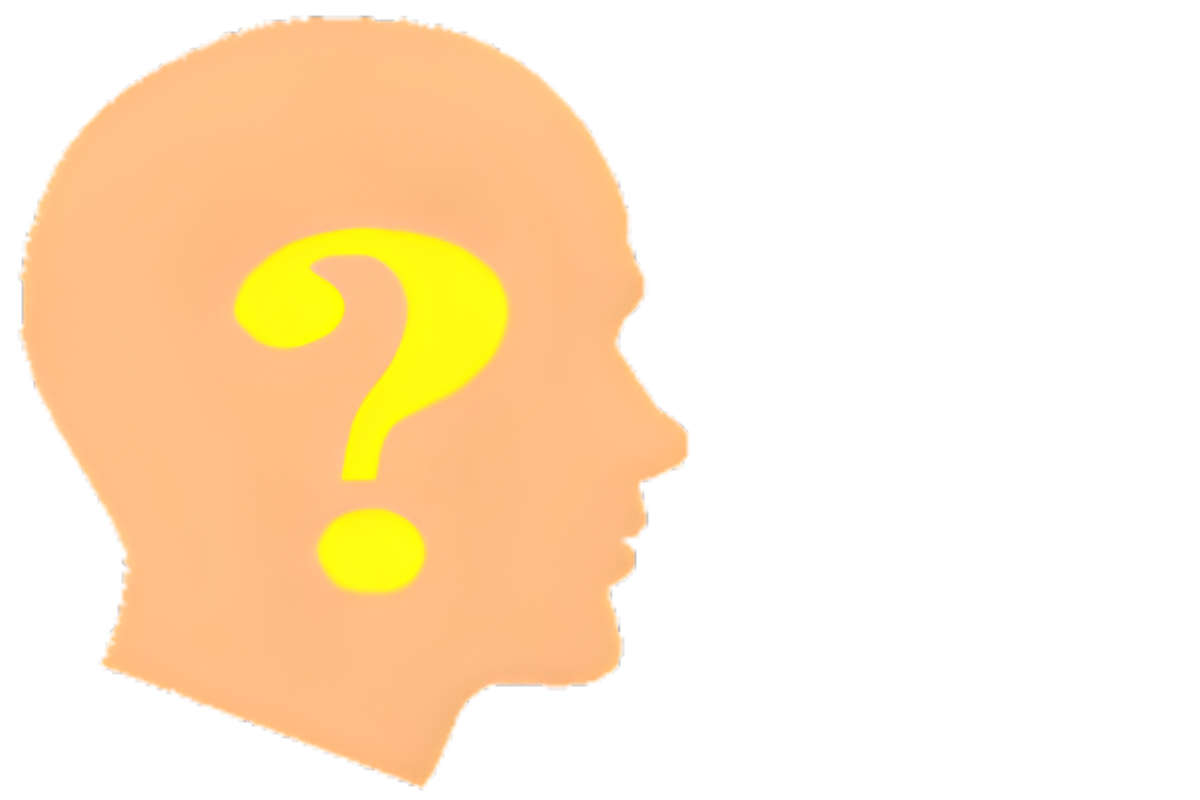 Profile of a head with a question mark superimposed.