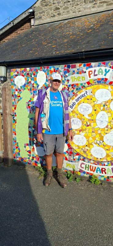 John still upright and smiling at the end of his 25 mile trek!