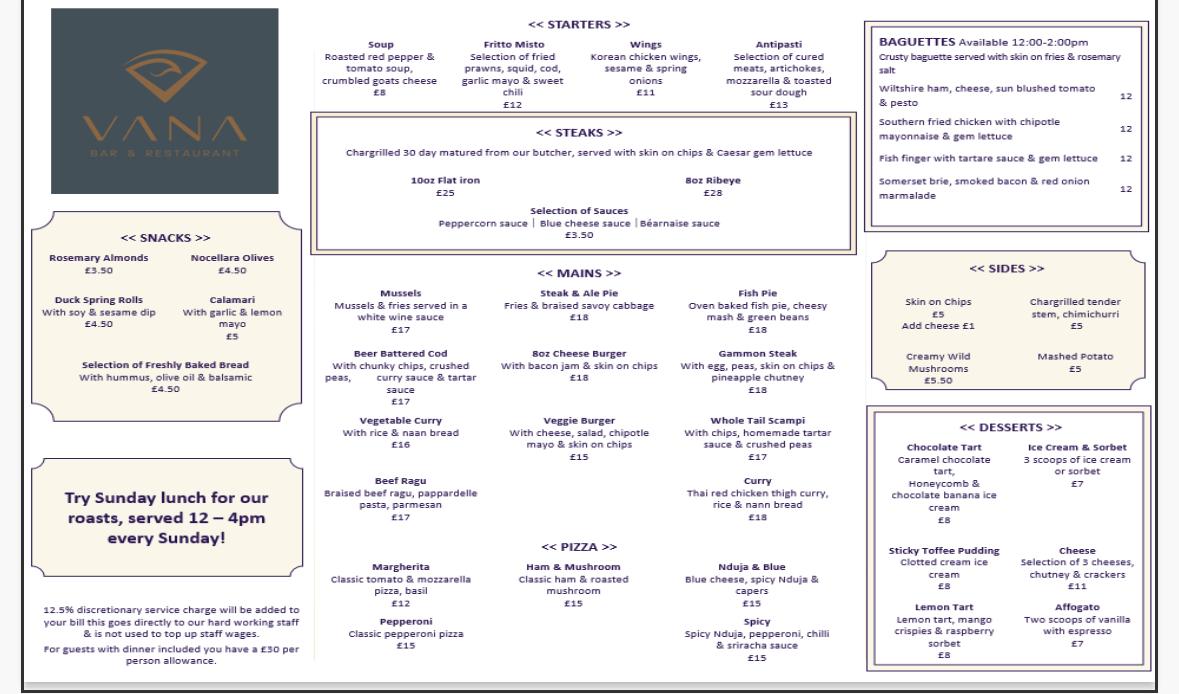 July 2025 menu