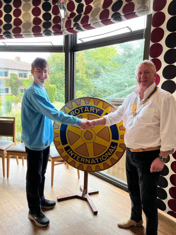 President John with one of our two 2025 RYLA candidates, Alex