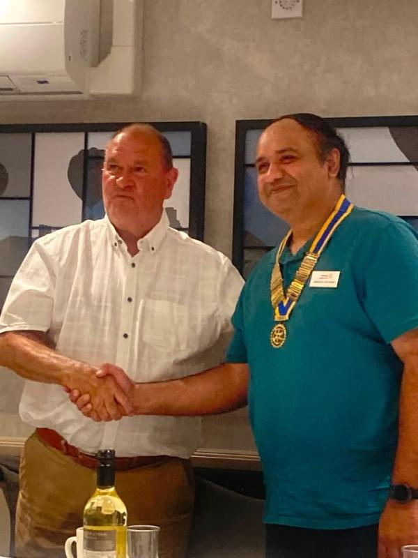 Photo of new and past president