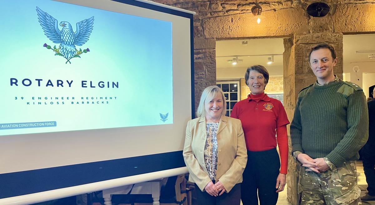 Lt Col Jamie Walker, President Marian Evans and Community Liaison officer Ann Griffin