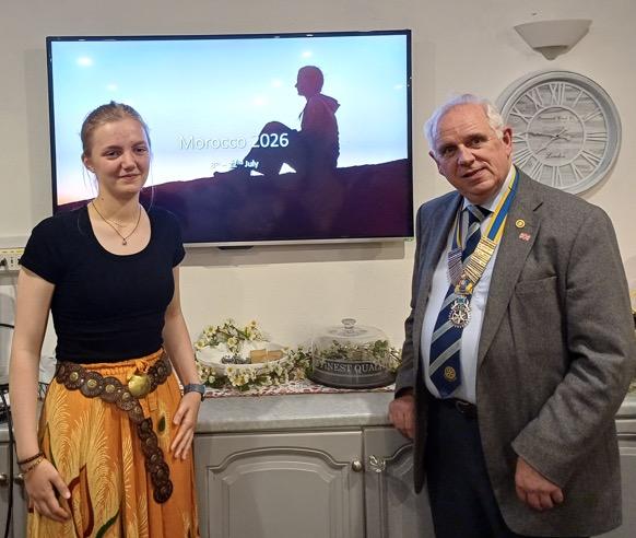 Charlotte with Club President Peter Garwood