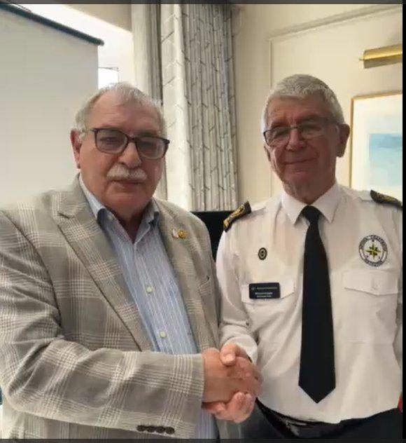 President Alan with our Speaker Richard Cropper of Coast Watch