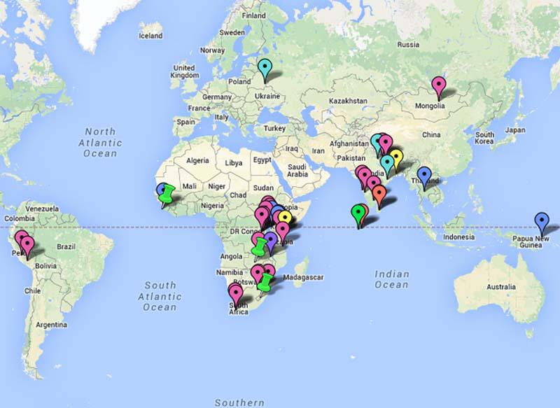 Worldwide Map of Projects - Rotary District 1090