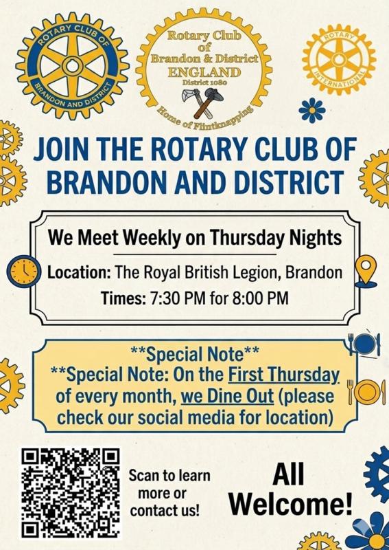 Come and join Rotary Brandon & District to see what we do for our local community.