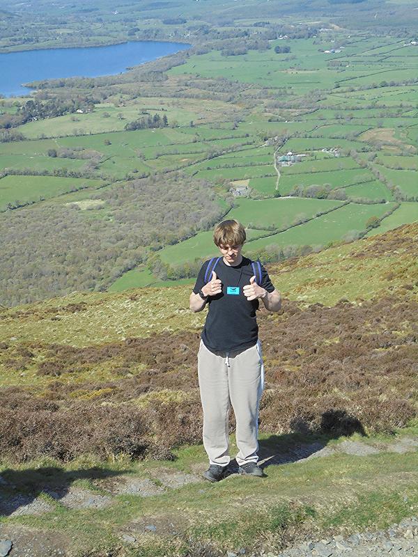 Calvert Trust candidate Luke near the top of Ullock Pike 
