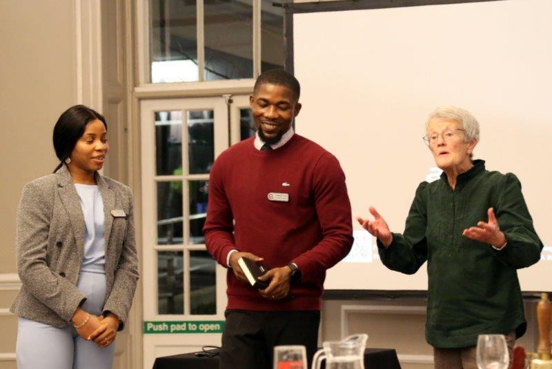 Loveth and Solomon with Secretary Janet