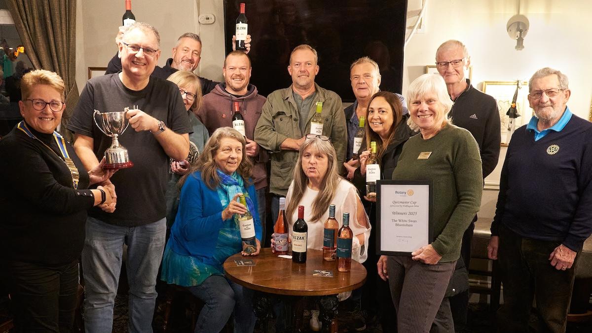 Rotary Quiz prize winners celebrate at The White Swan