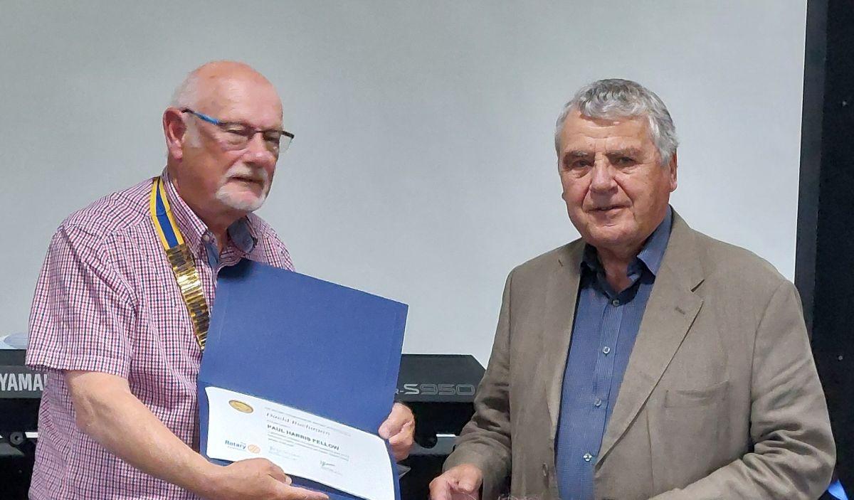 PHF certificate presented to David