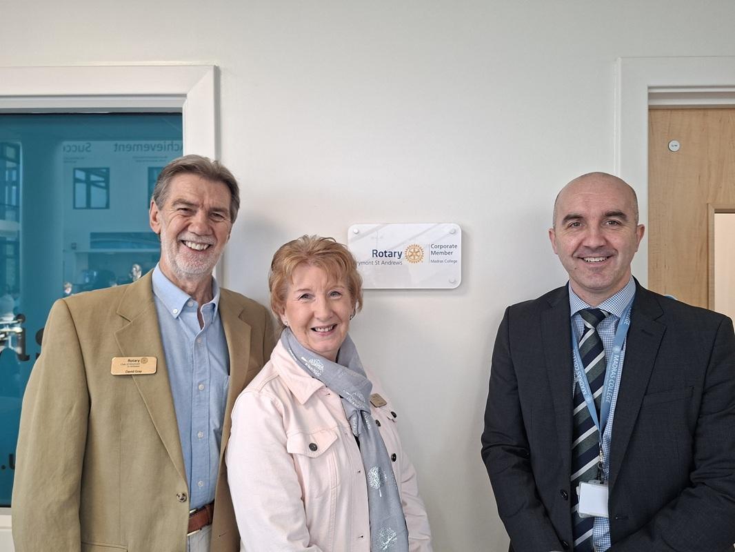 President David Gray, President nominee Alice Little, Rector of Madras College, Ken Currie