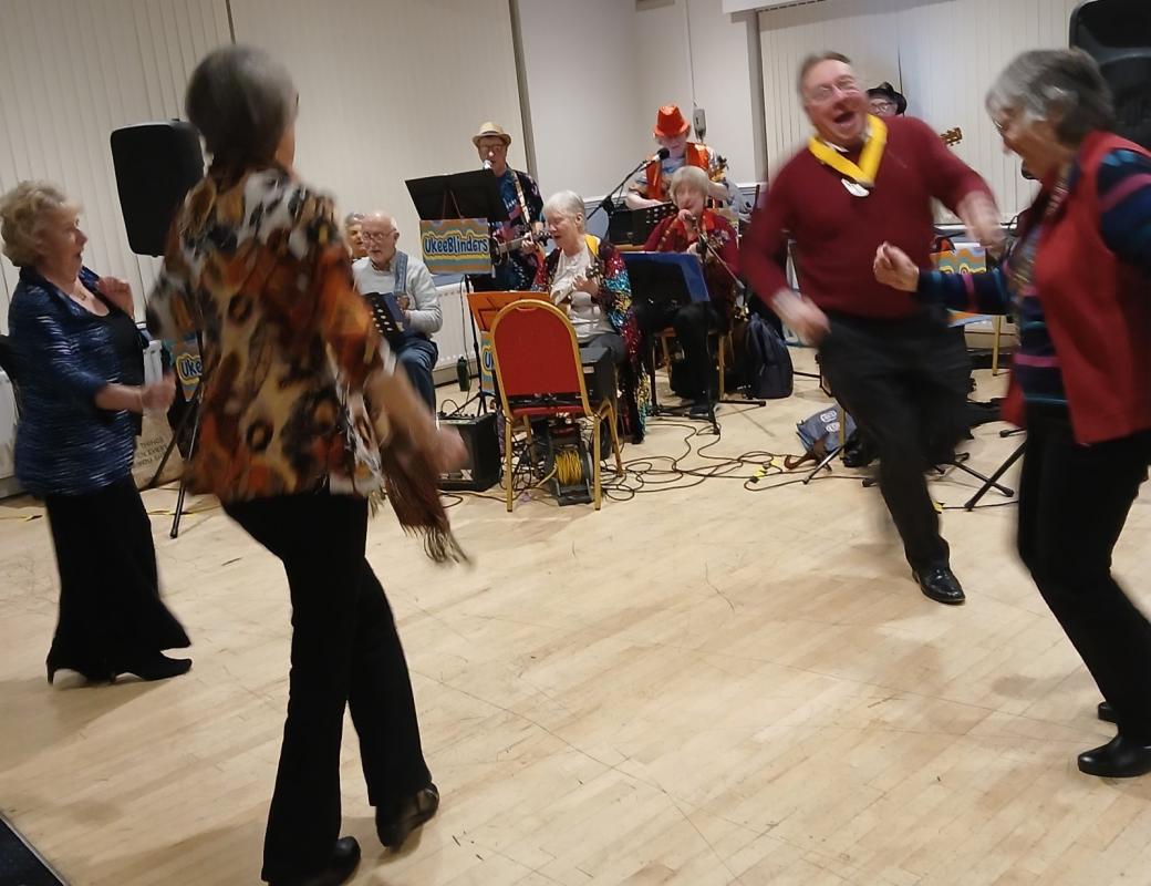 President and President-Elect lead the dancing