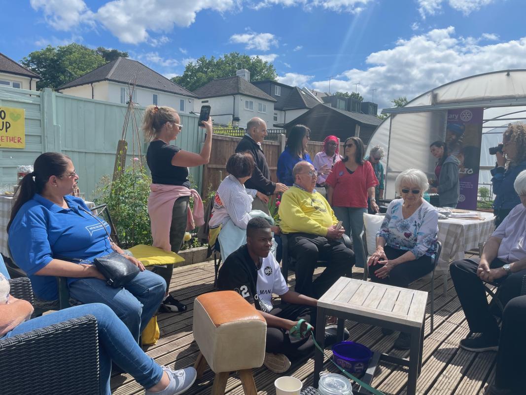 President Danielle Benson addressed the guests at My Yard - A Garden of quiet beauty in Bushey