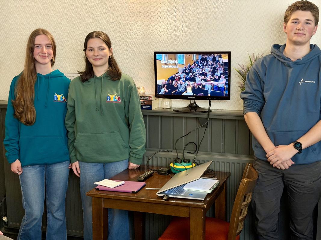 Amelia, Ciara and Alick after having presented an excellent Presentation to their audience.
