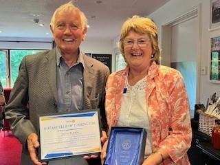 Rotarians Linda & David with their awards