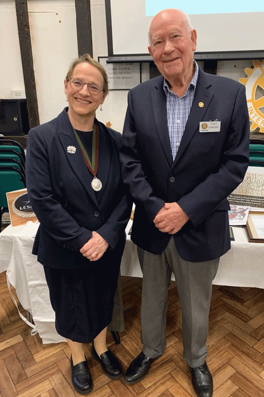 Sara with Club President David