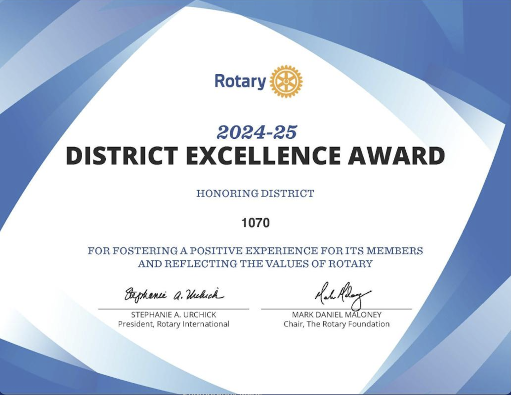 Certificate of Excellence