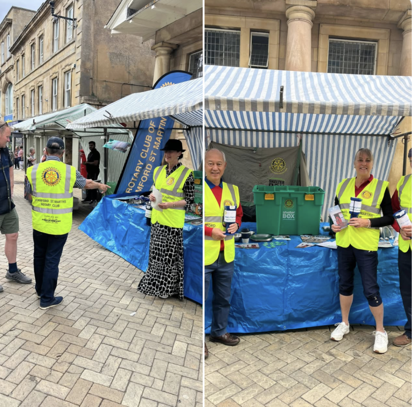 Promoting Shelterbox at Stamford market