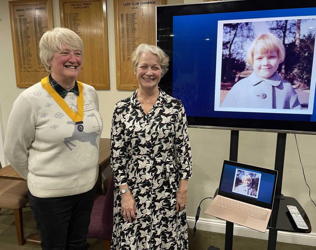 Knaresborough Rotary President Elect Debbie Wilson (left) with Sue Cottingham and her younger self!