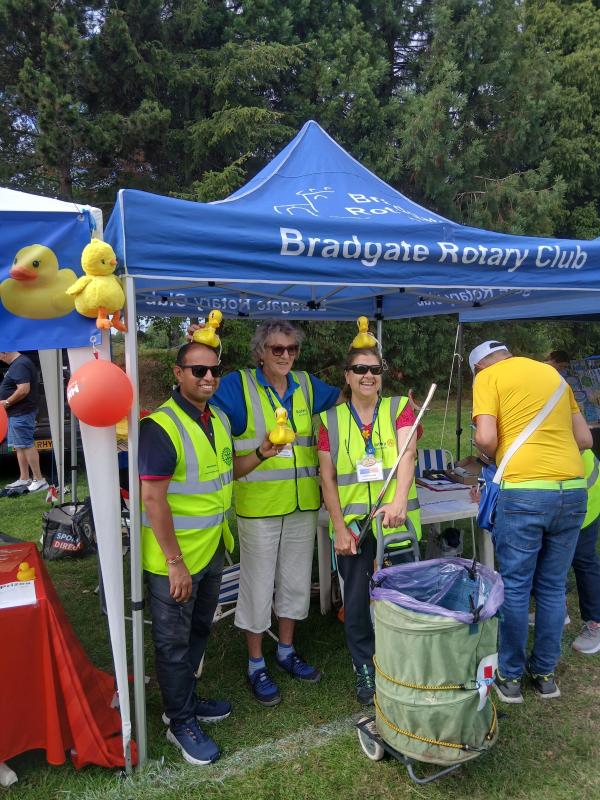 Some of the successful sellers of duck race tickets
