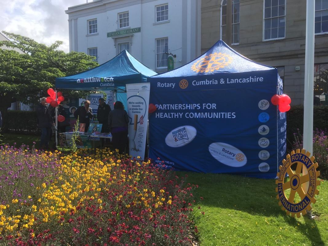 Rotarians from Whitehaven Castle supporting stroke awareness sessions