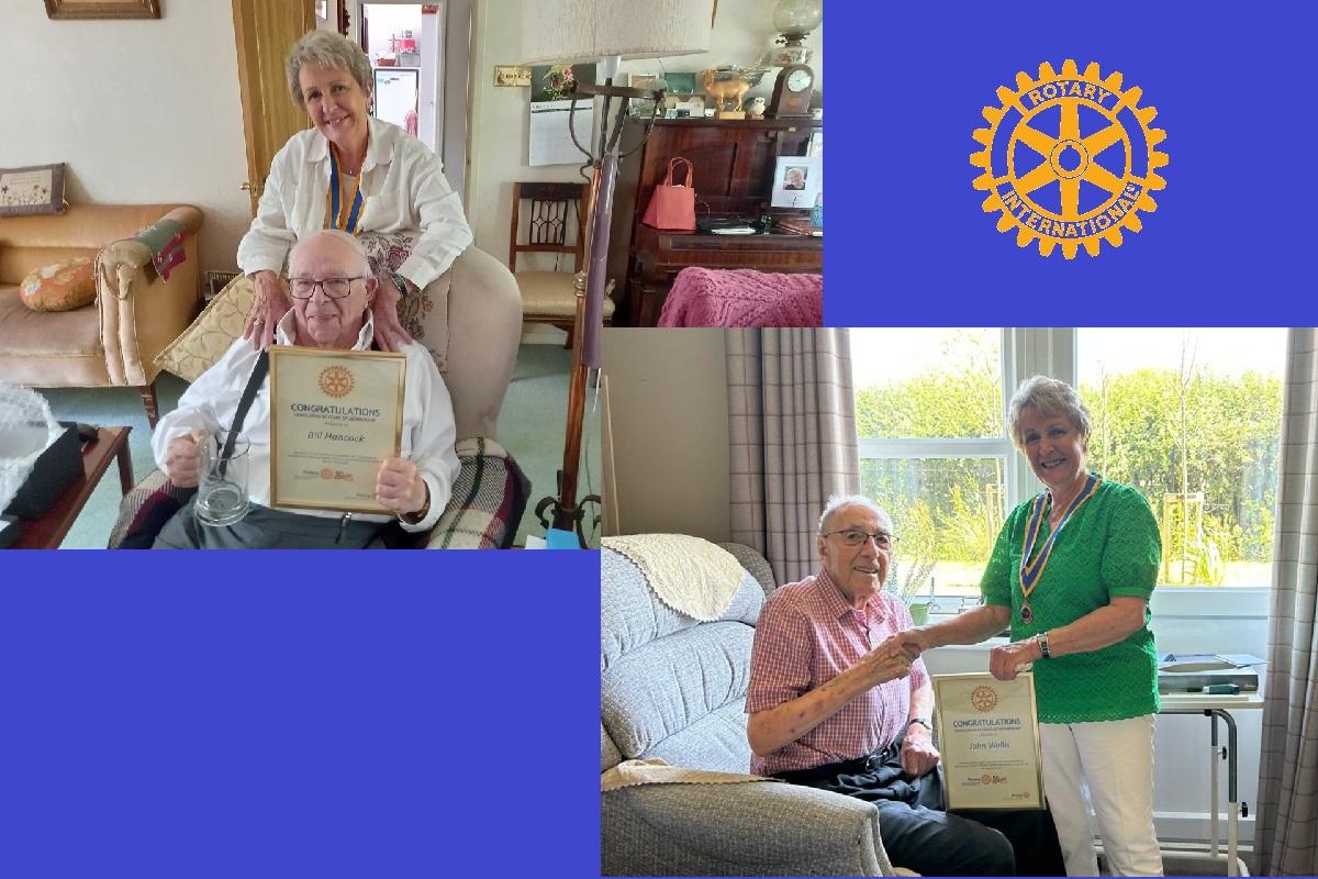 President Linda with honorary members Bill Hancock and John Wallis