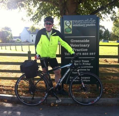 Vet on a bicycle