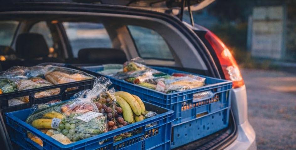 Collecting surplus food to deliver to Community Food Hubs