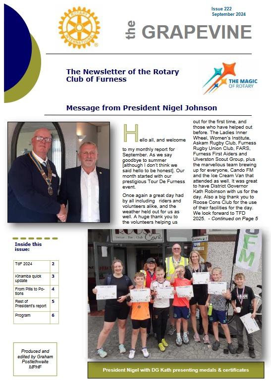 Frontpage of Sept 2024 newsletter