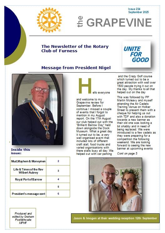 Front page of September's Grapevine