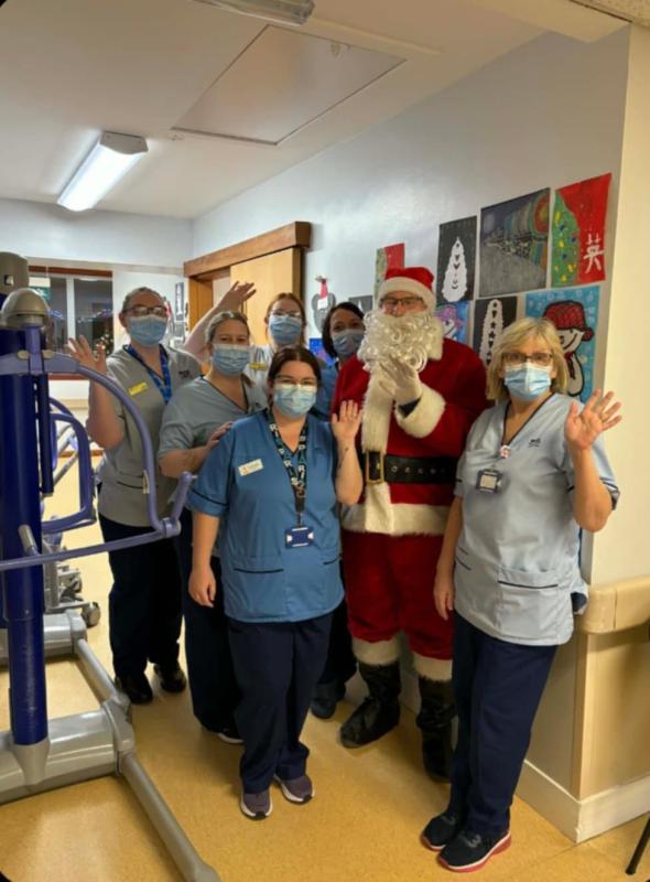 Santa stopped by to visit the patients and staff at Castle Douglas Cottage Hospital 