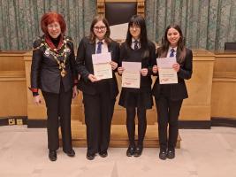 Croesyceiliog School pupils in the Area YS competition with Mayor on  15 January 2026 