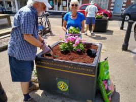 Hazel and Steve put in some plants