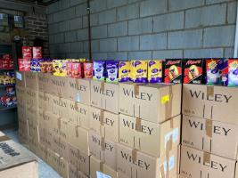 Easter Eggs ready for distribution with Food Parcels