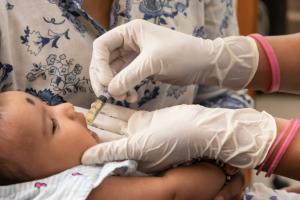 Rotary supporting the worldwide campaign to eradicate polio.