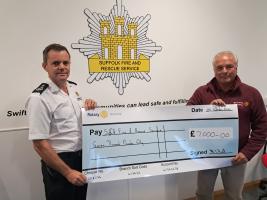 CHEQUE FOR £7000 PRESENTED TO SUFFOLK FIRE AND RESCUE SERVICE
