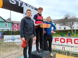 Aberaeron Round Table 10k winner Sun 16 Nov 2025 receiving luxe hamper donated by Deli Lazzarro 