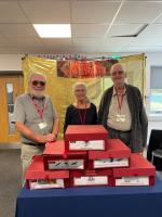 Rotarians Dave Simmons, Pam Baktis and Keith Thomas at City College Norwich